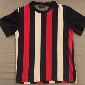 ZARA SS Blended Cotton Vertically Striped Tee